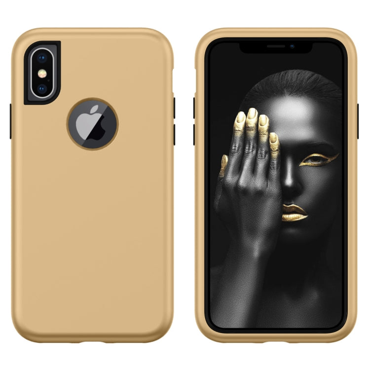 For iPhone X / XS 3 in 1 Solid Color Combination Case