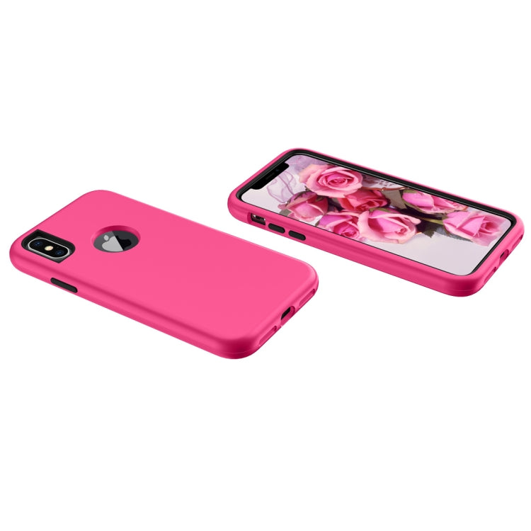 For iPhone X / XS 3 in 1 Solid Color Combination Case