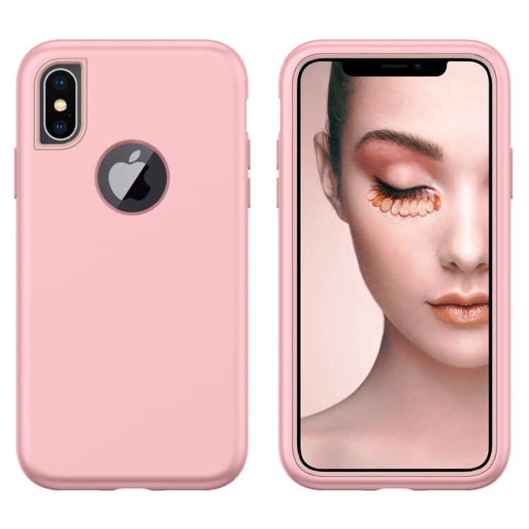 For iPhone X / XS 3 in 1 Solid Color Combination Case