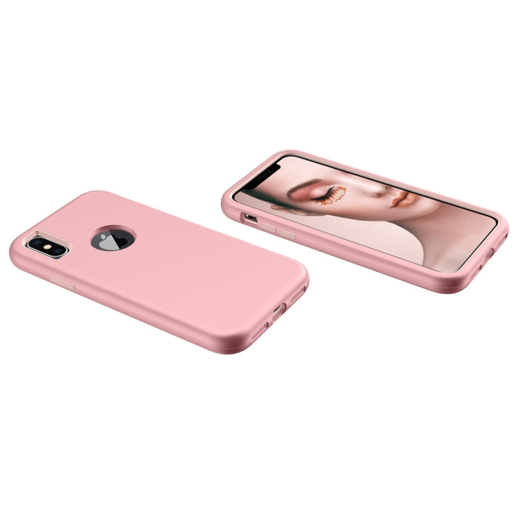 For iPhone X / XS 3 in 1 Solid Color Combination Case