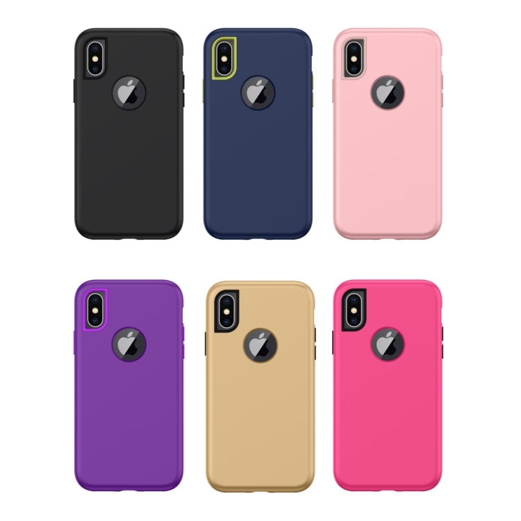 For iPhone X / XS 3 in 1 Solid Color Combination Case