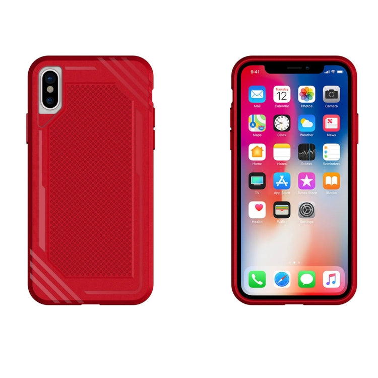 For iPhone X / XS Lattice Texture TPU Shockproof Protective Back Cover Case