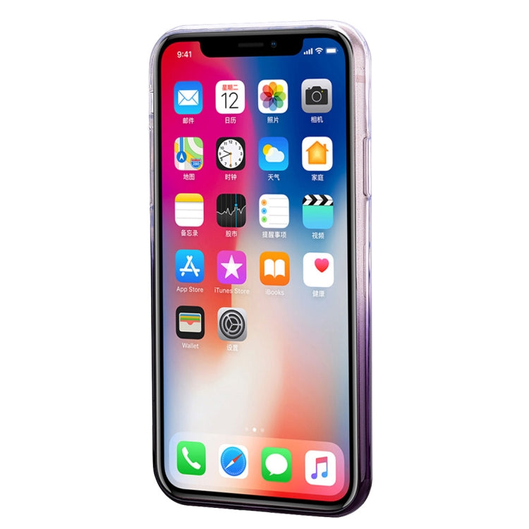 For iPhone X / XS Heart Pattern Diamond Texture TPU Protector Back Cover Case