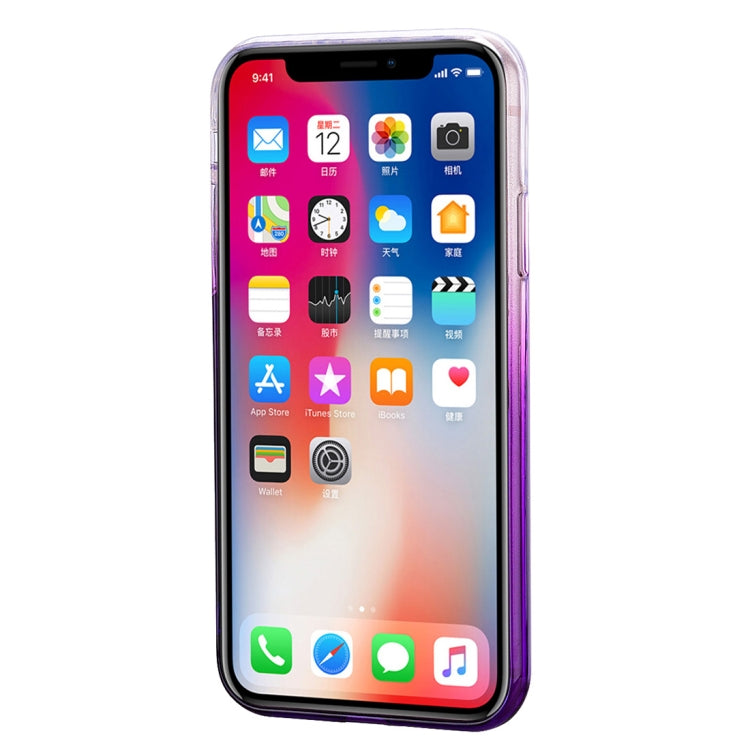 For iPhone X / XS Heart Pattern Diamond Texture TPU Protector Back Cover Case