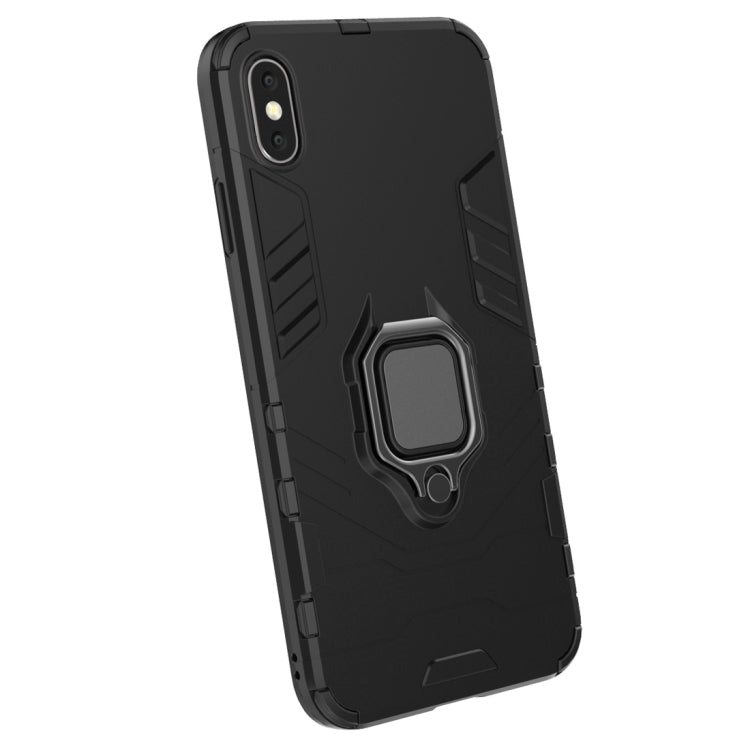 For iPhone X / XS PC + TPU Shockproof Protective Case with Magnetic Ring Holder