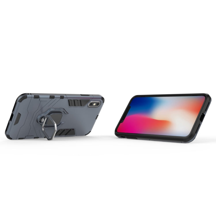 For iPhone X / XS PC + TPU Shockproof Protective Case with Magnetic Ring Holder