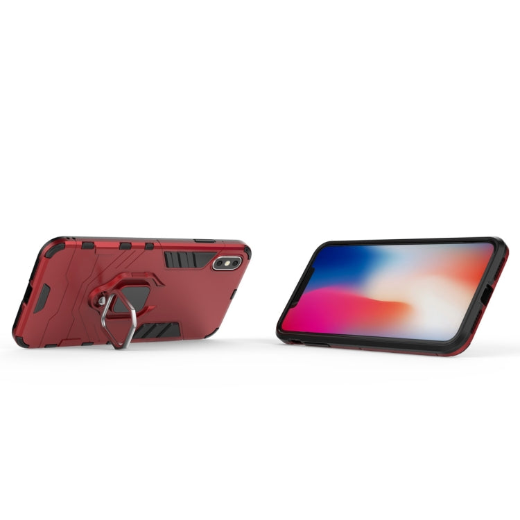 For iPhone X / XS PC + TPU Shockproof Protective Case with Magnetic Ring Holder