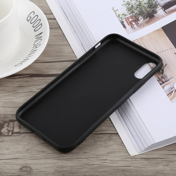 For iPhone X Camera Pattern Soft TPU Case(Black)