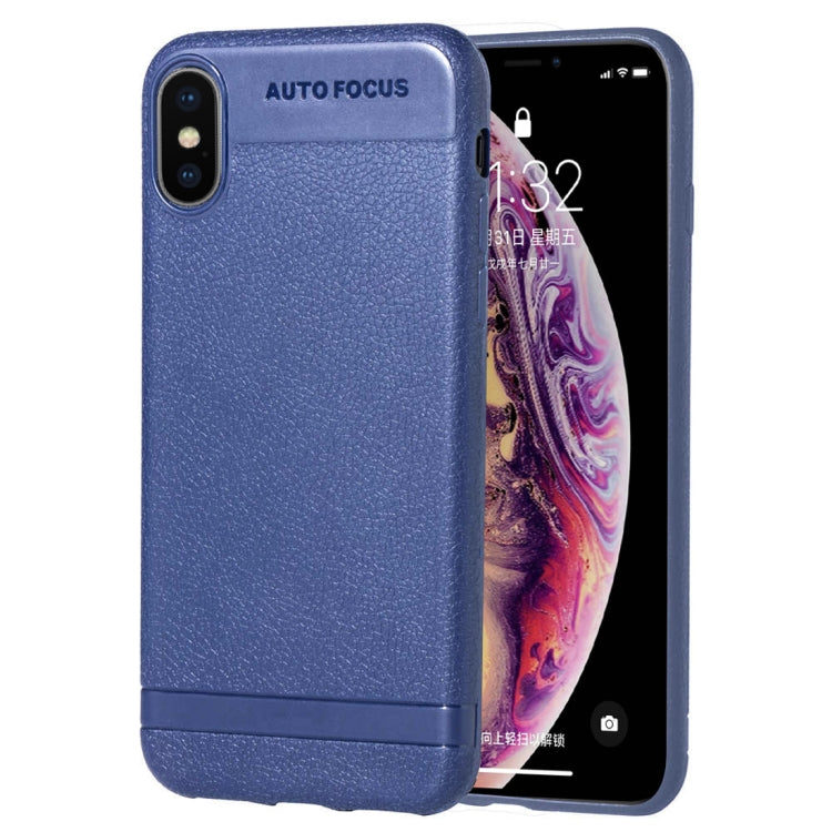 For iPhone X / XS Litchi Texture TPU Shockproof Case