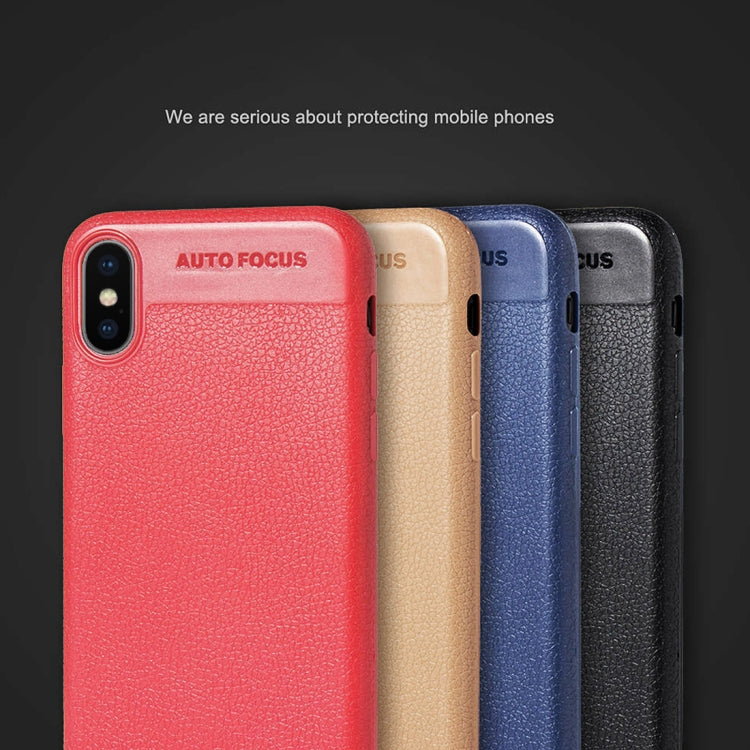 For iPhone X / XS Litchi Texture TPU Shockproof Case