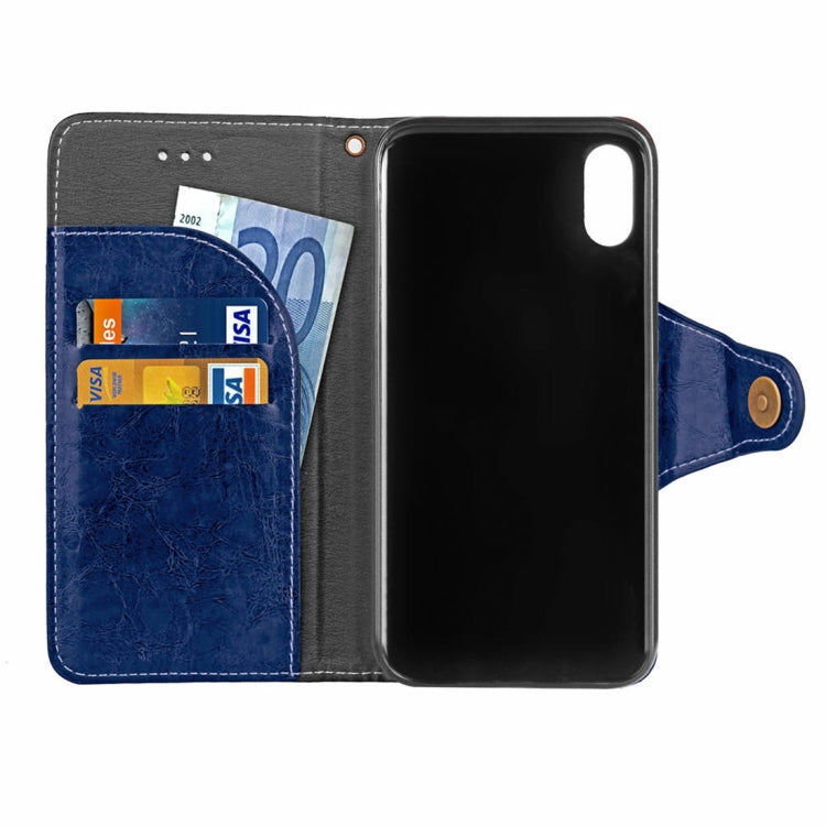 For iPhone XS Crazy Horse Texture Retro Business Horizontal Flip Leather Case with Holder & Card Slots & Wallet