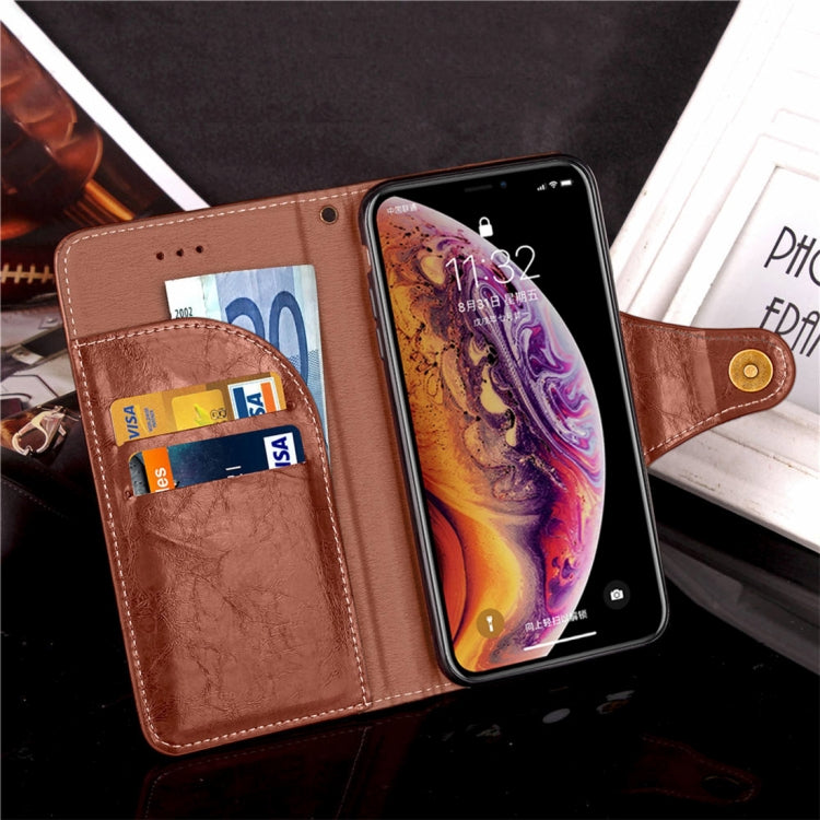 For iPhone XS Crazy Horse Texture Retro Business Horizontal Flip Leather Case with Holder & Card Slots & Wallet