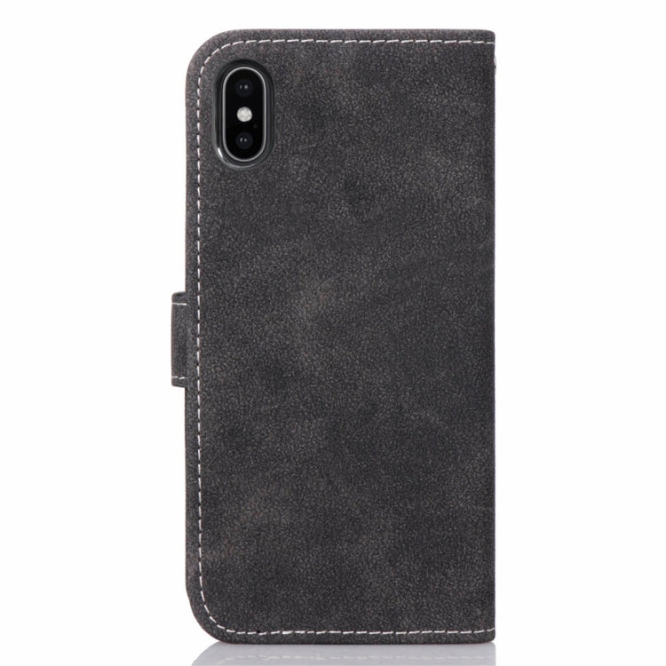For iPhone XS Frosted TPU Horizontal Flip Leather Case with Holder & Card Slots & Wallet & Photo Frame