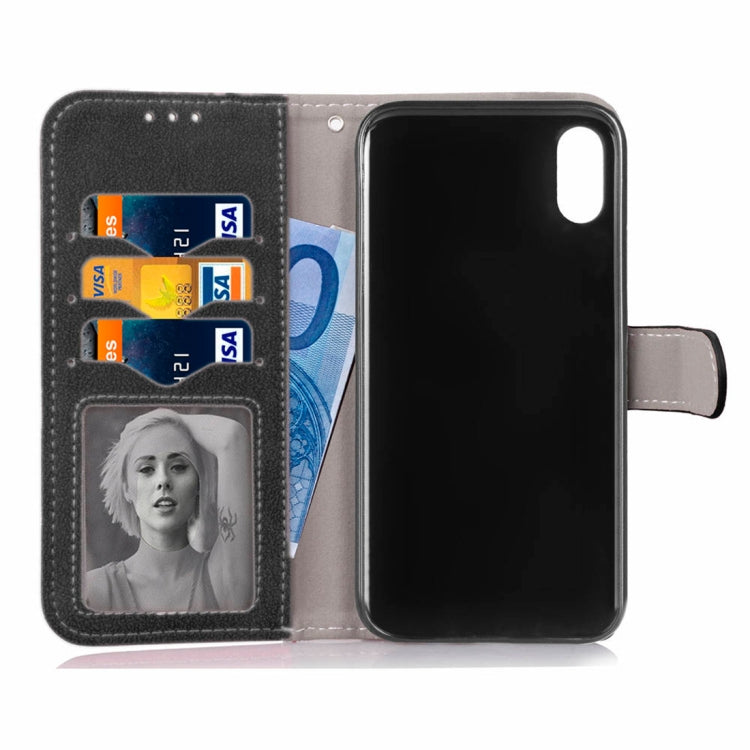 For iPhone XS Frosted TPU Horizontal Flip Leather Case with Holder & Card Slots & Wallet & Photo Frame