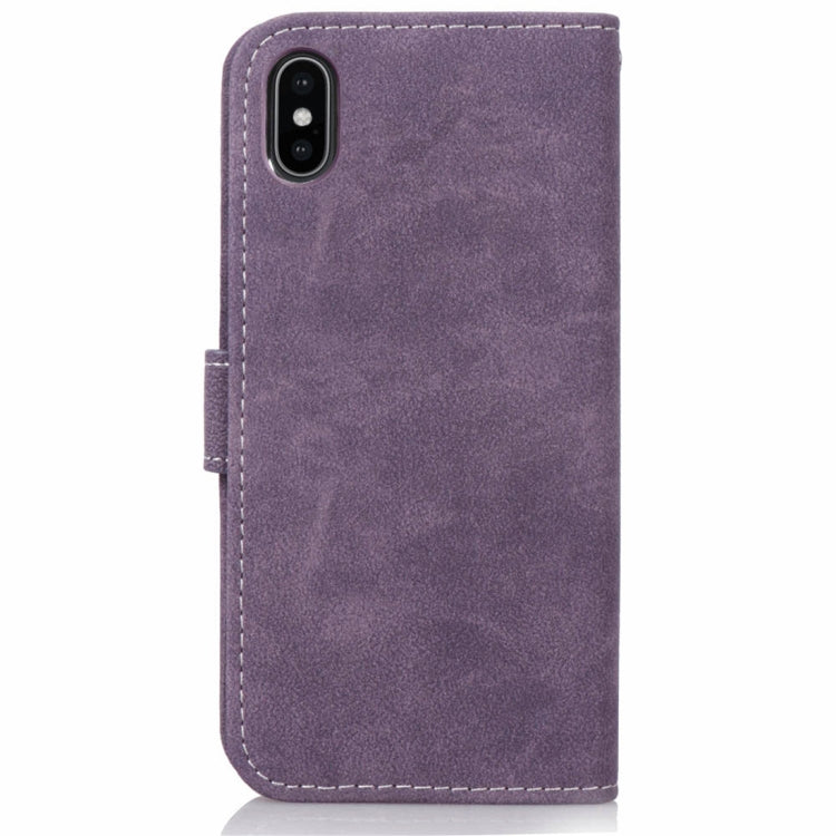 For iPhone XS Frosted TPU Horizontal Flip Leather Case with Holder & Card Slots & Wallet & Photo Frame