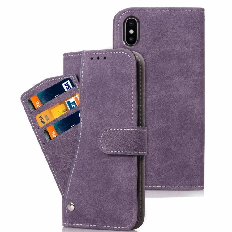 For iPhone XS Frosted TPU Horizontal Flip Leather Case with Holder & Card Slots & Wallet & Photo Frame