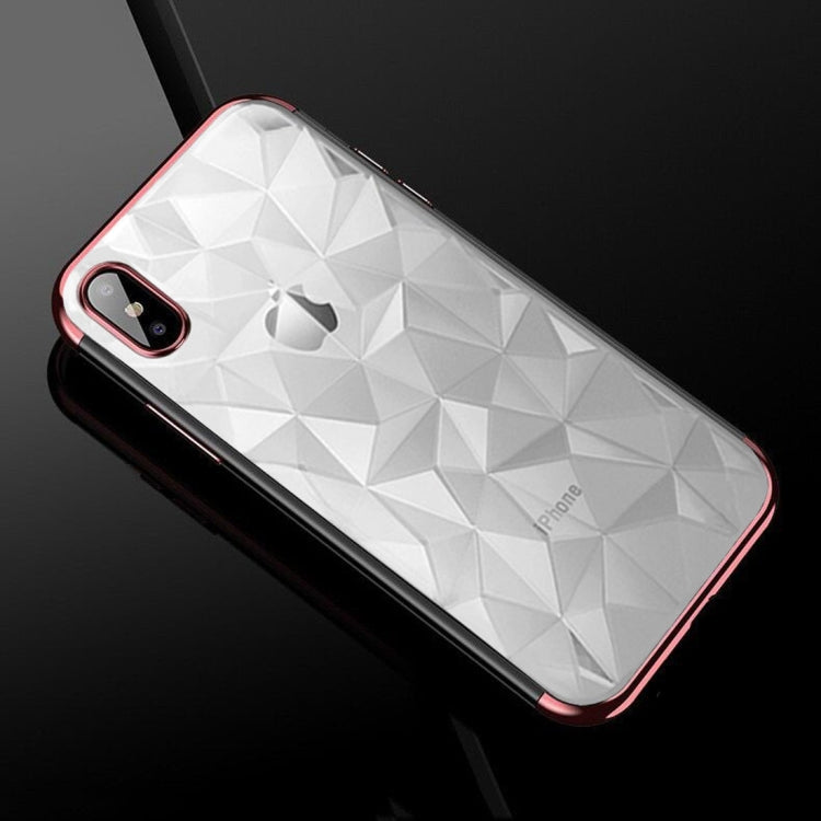 For iPhone X / XS Three-Stage Diamond Texture TPU Case