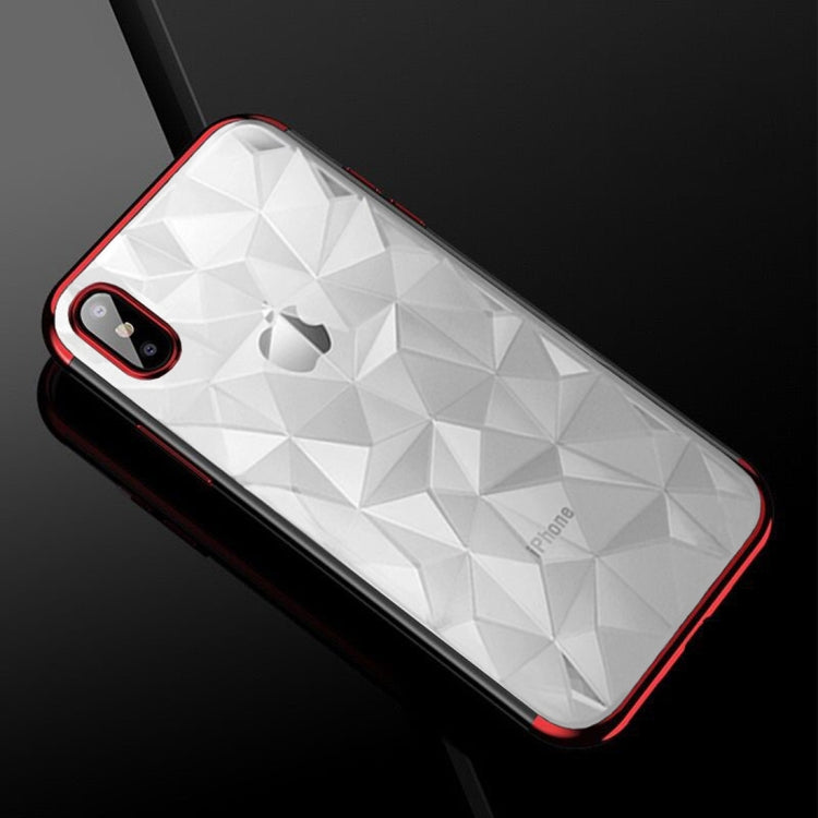 For iPhone X / XS Three-Stage Diamond Texture TPU Case