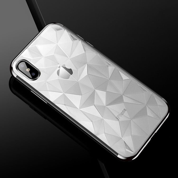 For iPhone X / XS Three-Stage Diamond Texture TPU Case