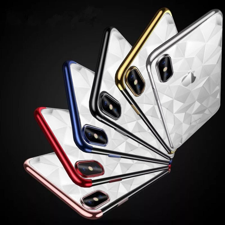 For iPhone X / XS Three-Stage Diamond Texture TPU Case