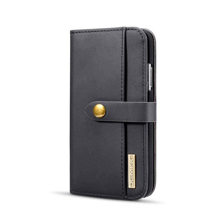 For iPhone X DG.MING Lambskin Detachable Horizontal Flip Magnetic Case with Holder & Card Slots & Wallet