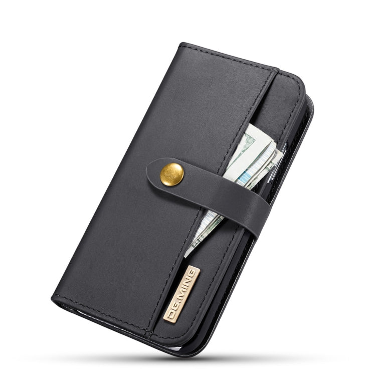 For iPhone X DG.MING Lambskin Detachable Horizontal Flip Magnetic Case with Holder & Card Slots & Wallet