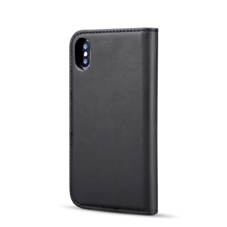For iPhone X DG.MING Lambskin Detachable Horizontal Flip Magnetic Case with Holder & Card Slots & Wallet