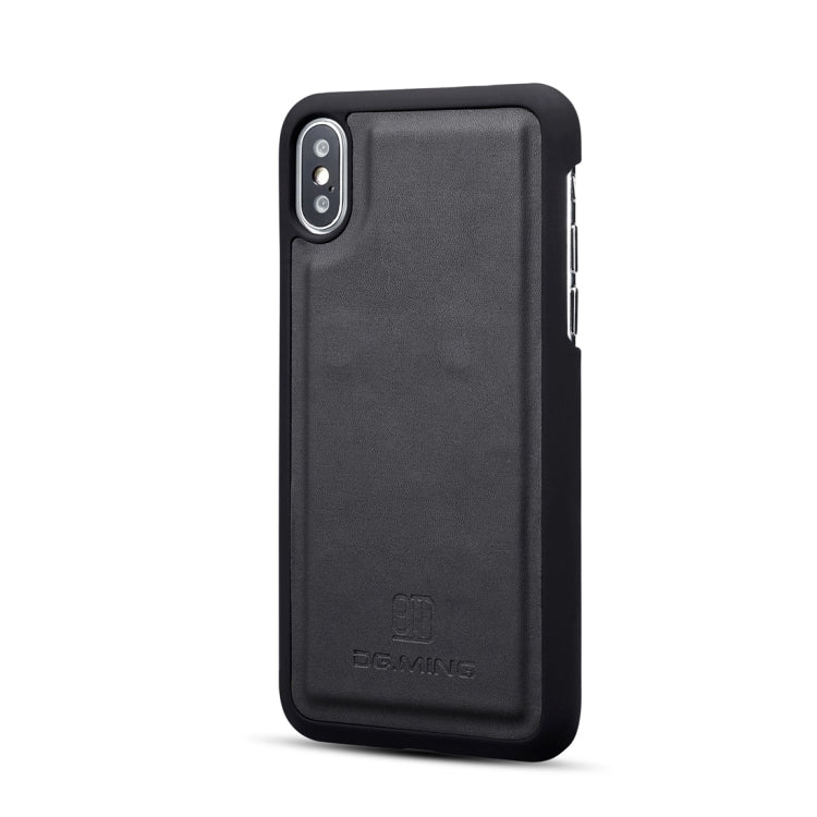 For iPhone X DG.MING Lambskin Detachable Horizontal Flip Magnetic Case with Holder & Card Slots & Wallet
