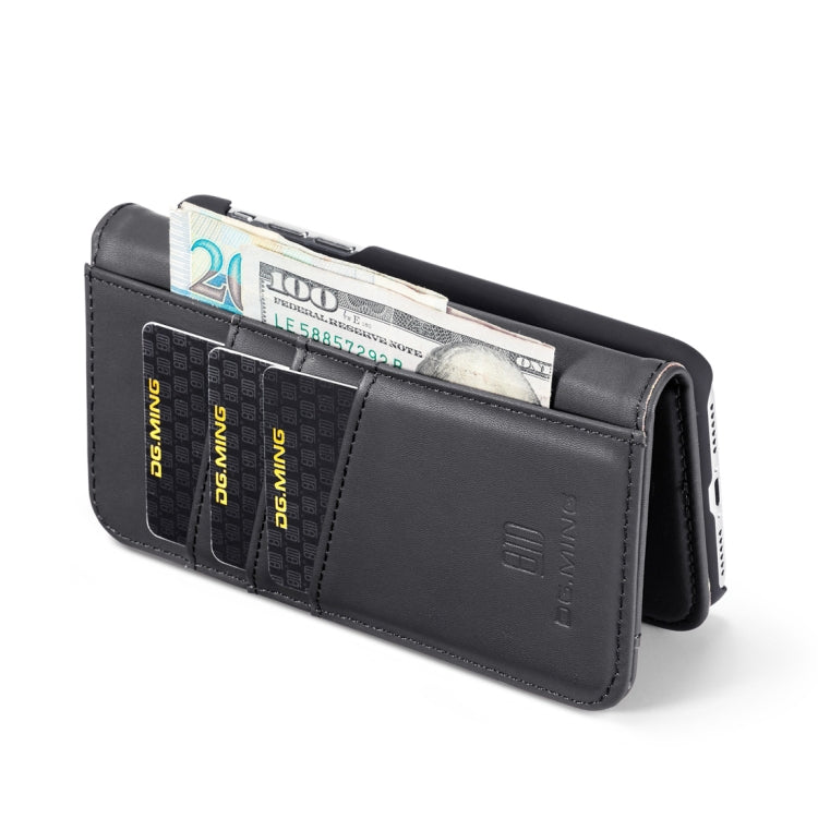 For iPhone X DG.MING Lambskin Detachable Horizontal Flip Magnetic Case with Holder & Card Slots & Wallet