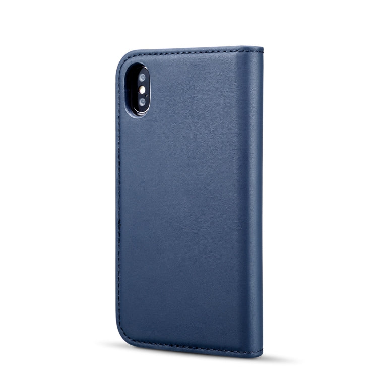 For iPhone X DG.MING Lambskin Detachable Horizontal Flip Magnetic Case with Holder & Card Slots & Wallet