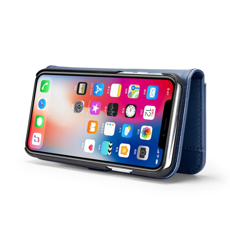 For iPhone X DG.MING Lambskin Detachable Horizontal Flip Magnetic Case with Holder & Card Slots & Wallet