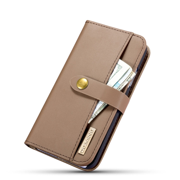For iPhone X DG.MING Lambskin Detachable Horizontal Flip Magnetic Case with Holder & Card Slots & Wallet