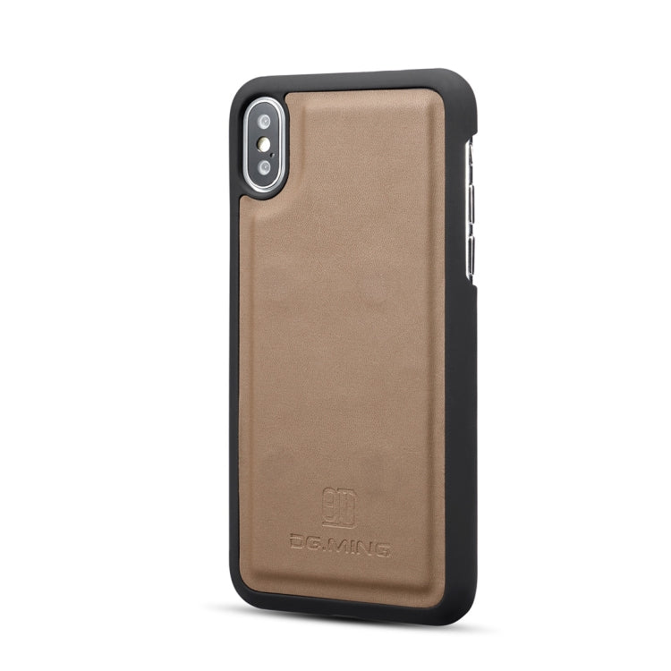For iPhone X DG.MING Lambskin Detachable Horizontal Flip Magnetic Case with Holder & Card Slots & Wallet
