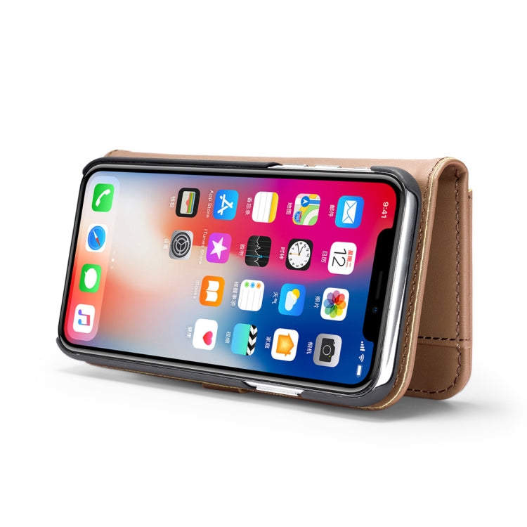 For iPhone X DG.MING Lambskin Detachable Horizontal Flip Magnetic Case with Holder & Card Slots & Wallet