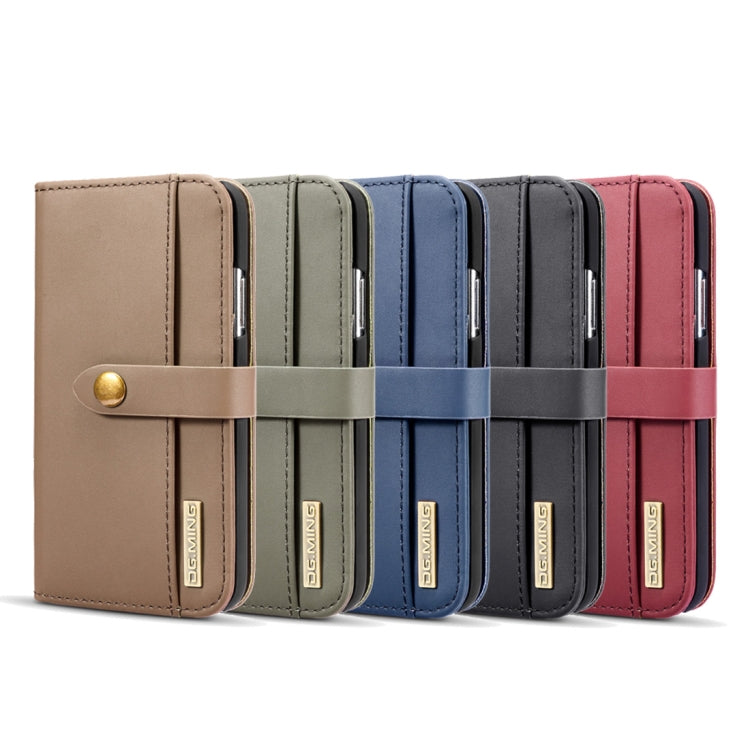 For iPhone X DG.MING Lambskin Detachable Horizontal Flip Magnetic Case with Holder & Card Slots & Wallet