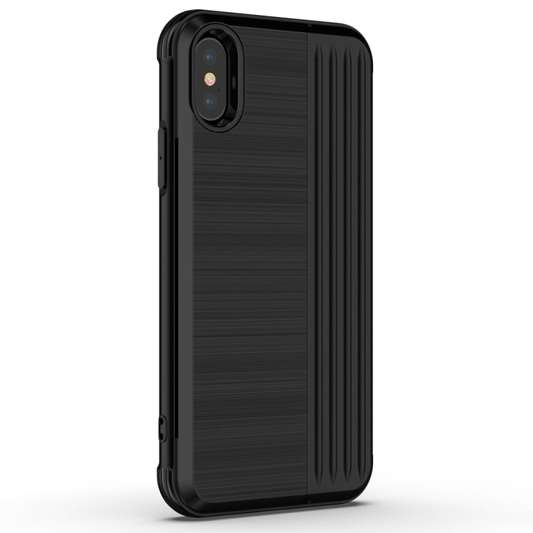For iPhone X TPU + PC Protective Case with Card Slot and Holder
