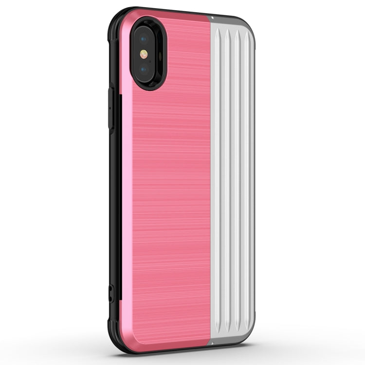 For iPhone X TPU + PC Protective Case with Card Slot and Holder