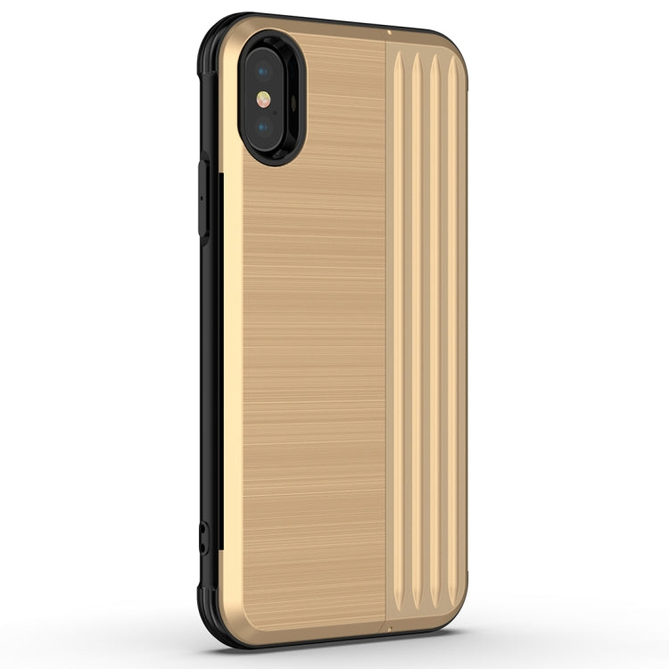 For iPhone X TPU + PC Protective Case with Card Slot and Holder