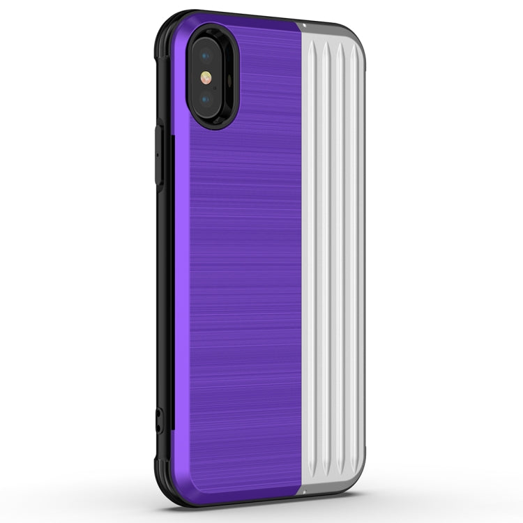 For iPhone X TPU + PC Protective Case with Card Slot and Holder