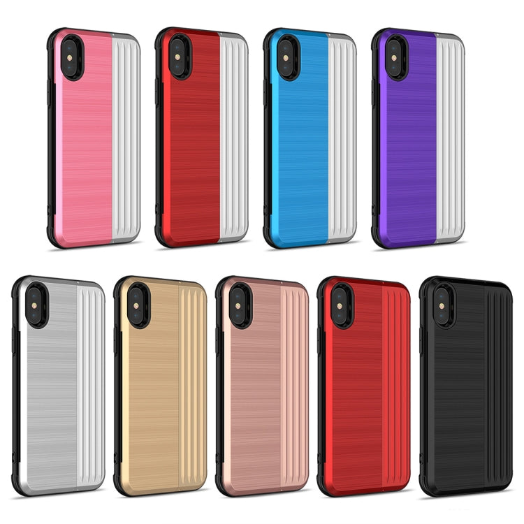 For iPhone X TPU + PC Protective Case with Card Slot and Holder