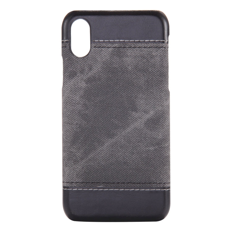 For iPhone X / XS Denim Texture PC+PU Protective Case