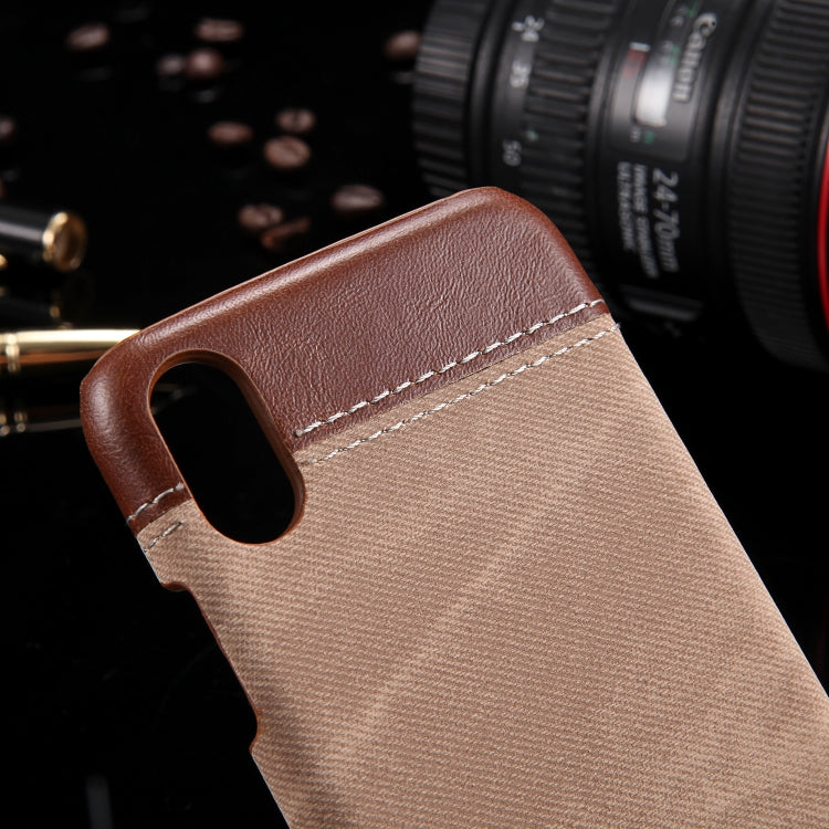 For iPhone X / XS Denim Texture PC+PU Protective Case