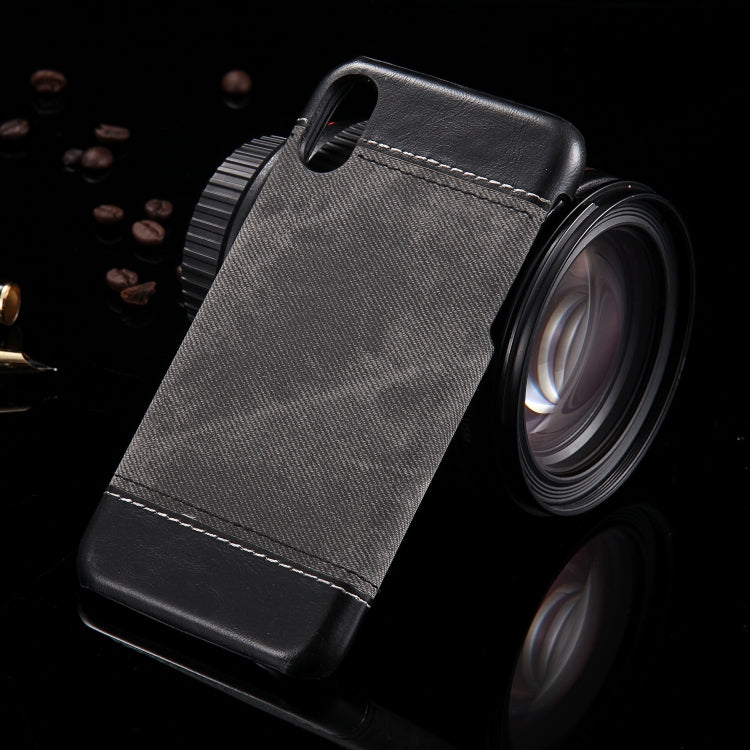 For iPhone X / XS Denim Texture PC+PU Protective Case