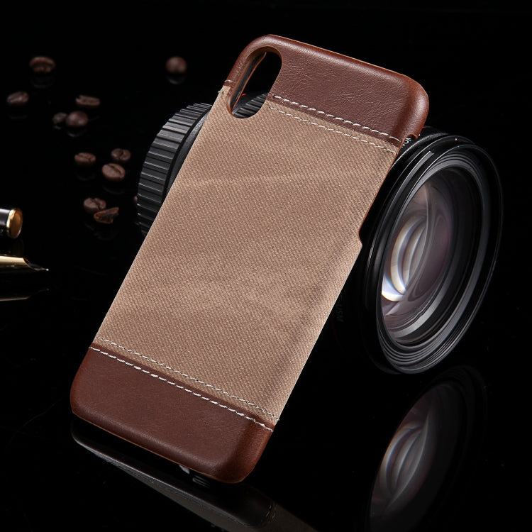 For iPhone X / XS Denim Texture PC+PU Protective Case