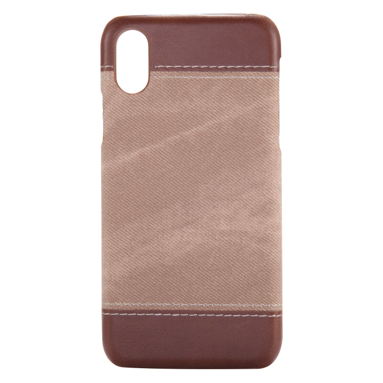 For iPhone X / XS Denim Texture PC+PU Protective Case