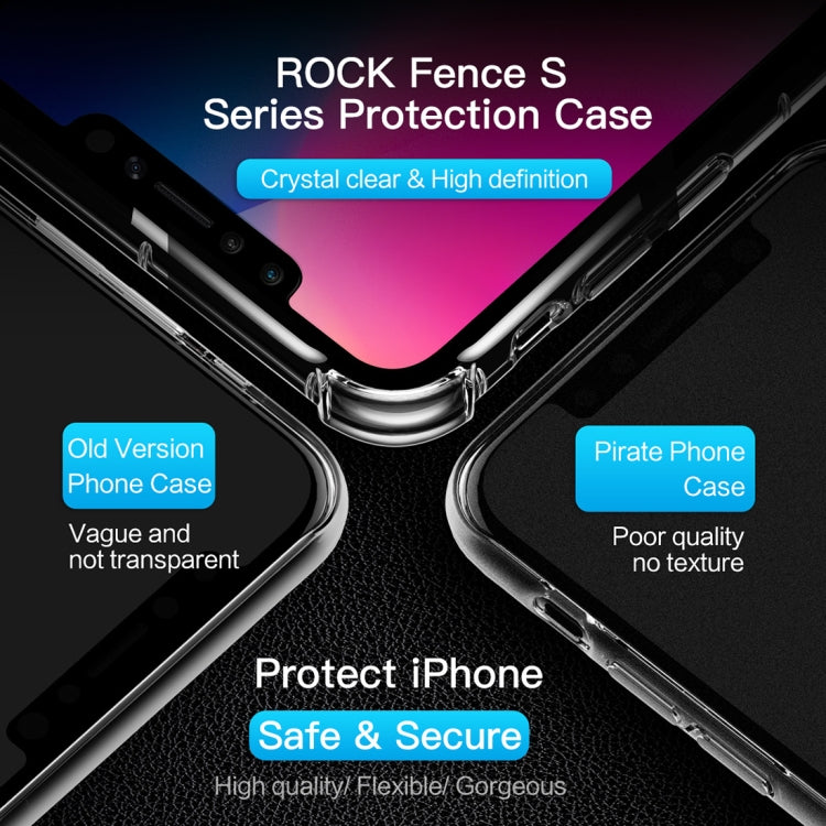 For iPhone X / XS ROCK Fence S Series Slim TPU Protective Case(Transparent)