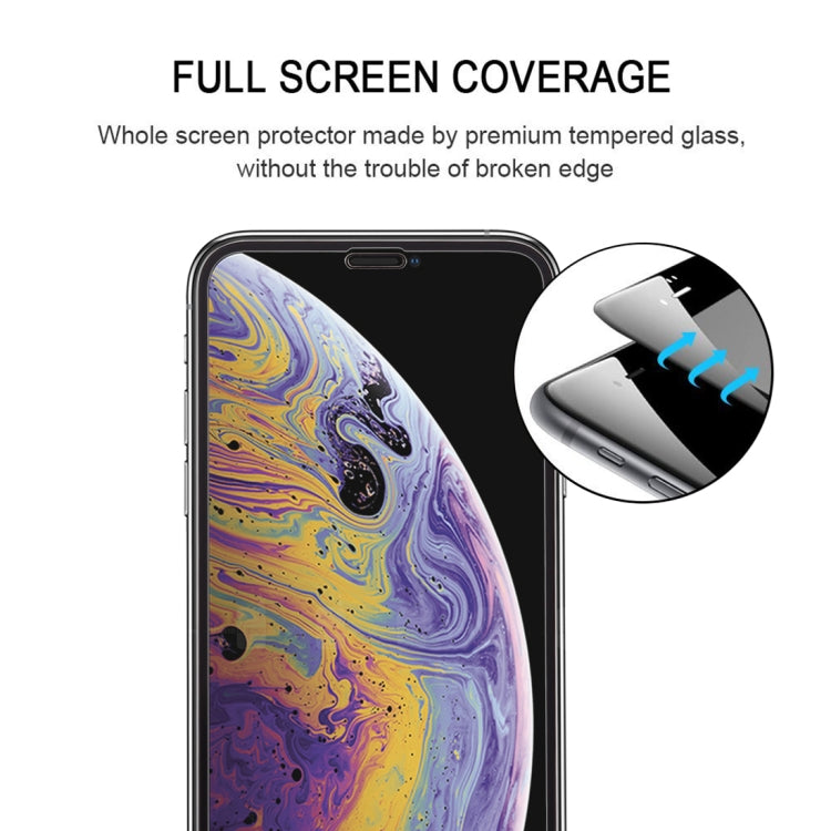 For iPhone X / XS 2pcs 9H 2.5D Full Glue Silk Print Full Screen Tempered Glass Film