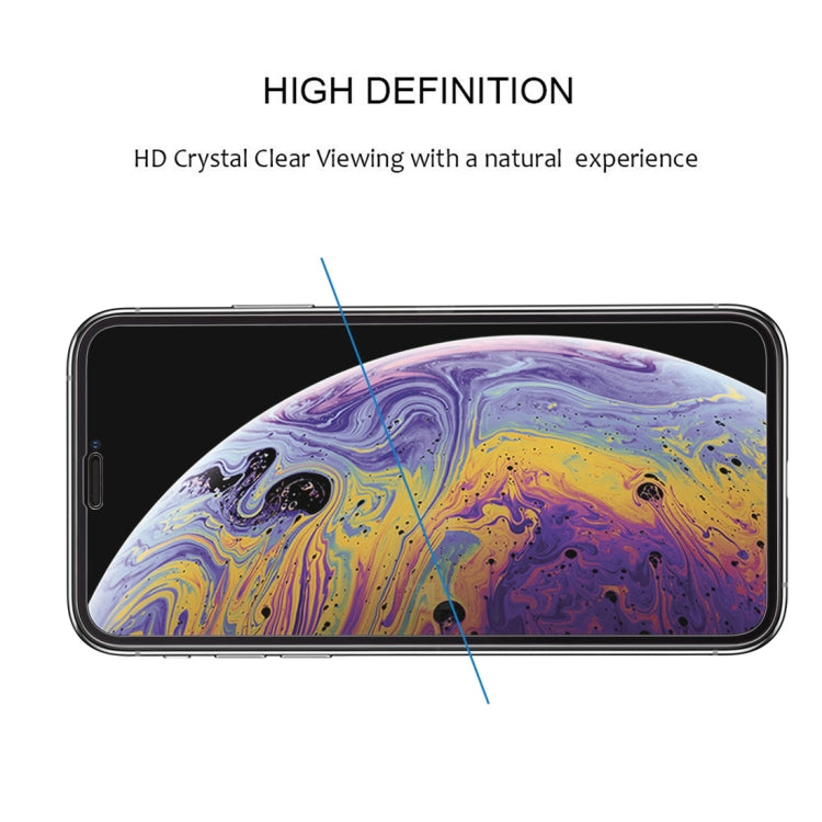 For iPhone X / XS 2pcs 9H 2.5D Full Glue Silk Print Full Screen Tempered Glass Film