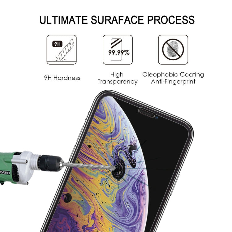 For iPhone X / XS 2pcs 9H 2.5D Full Glue Silk Print Full Screen Tempered Glass Film