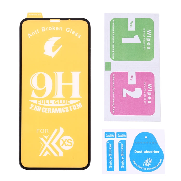 For iPhone XS Max 9H 2.5D Anti-shock Full Glue Full Screen Tempered Glass Film